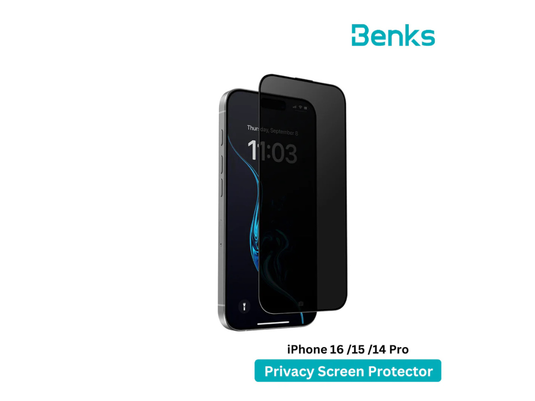 Buy Benks Ultra Shield Privacy Screen Protector for iPhone 16/15/14 Pro in Qatar Buy Benks Ultra Shield Privacy Screen Protector for iPhone 16/15/14 Pro in Qatar